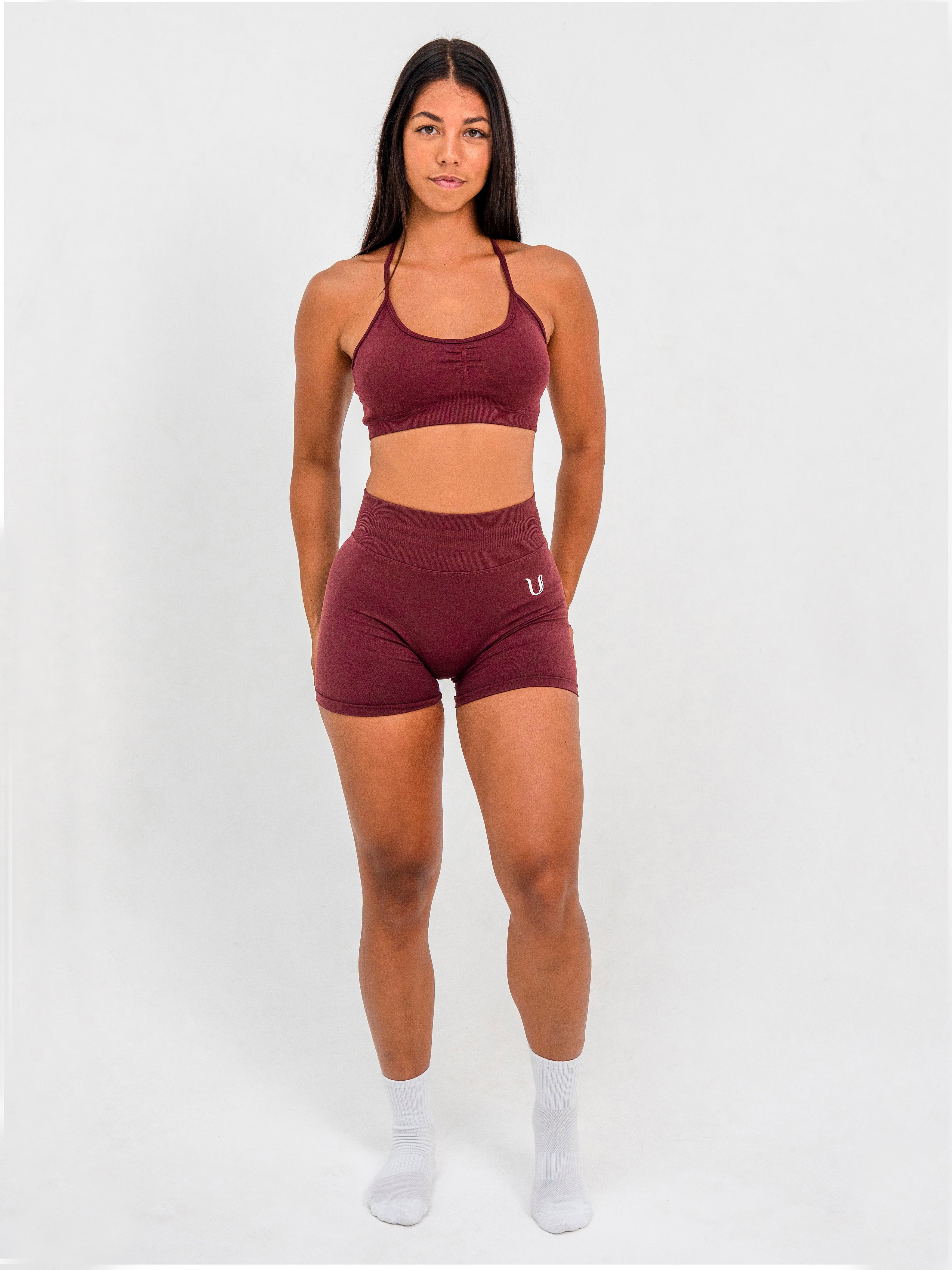 Luna | Premium Seamless Scrunch Short - Wijnrood