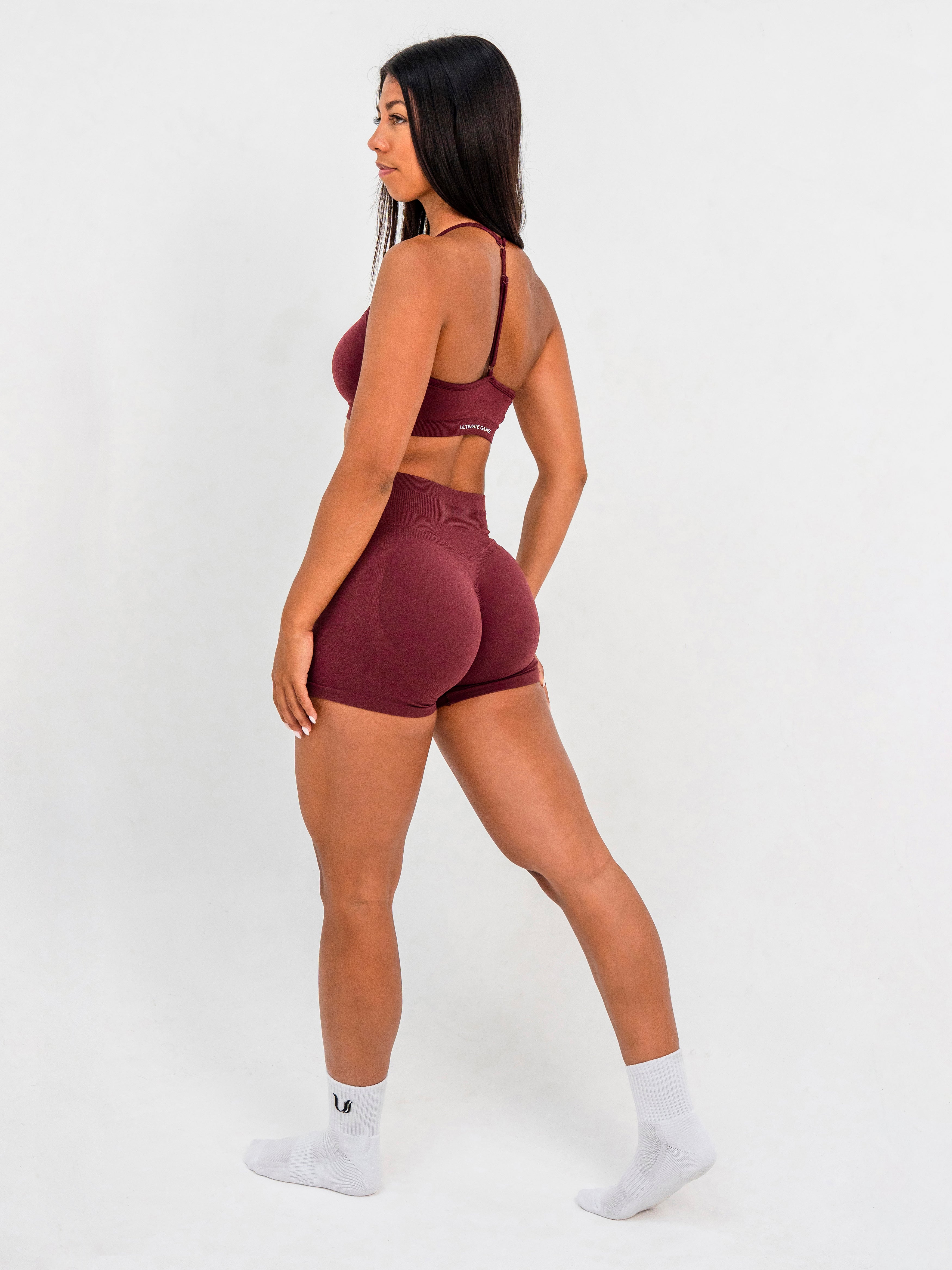 Luna | Premium Seamless Scrunch Short - Wijnrood