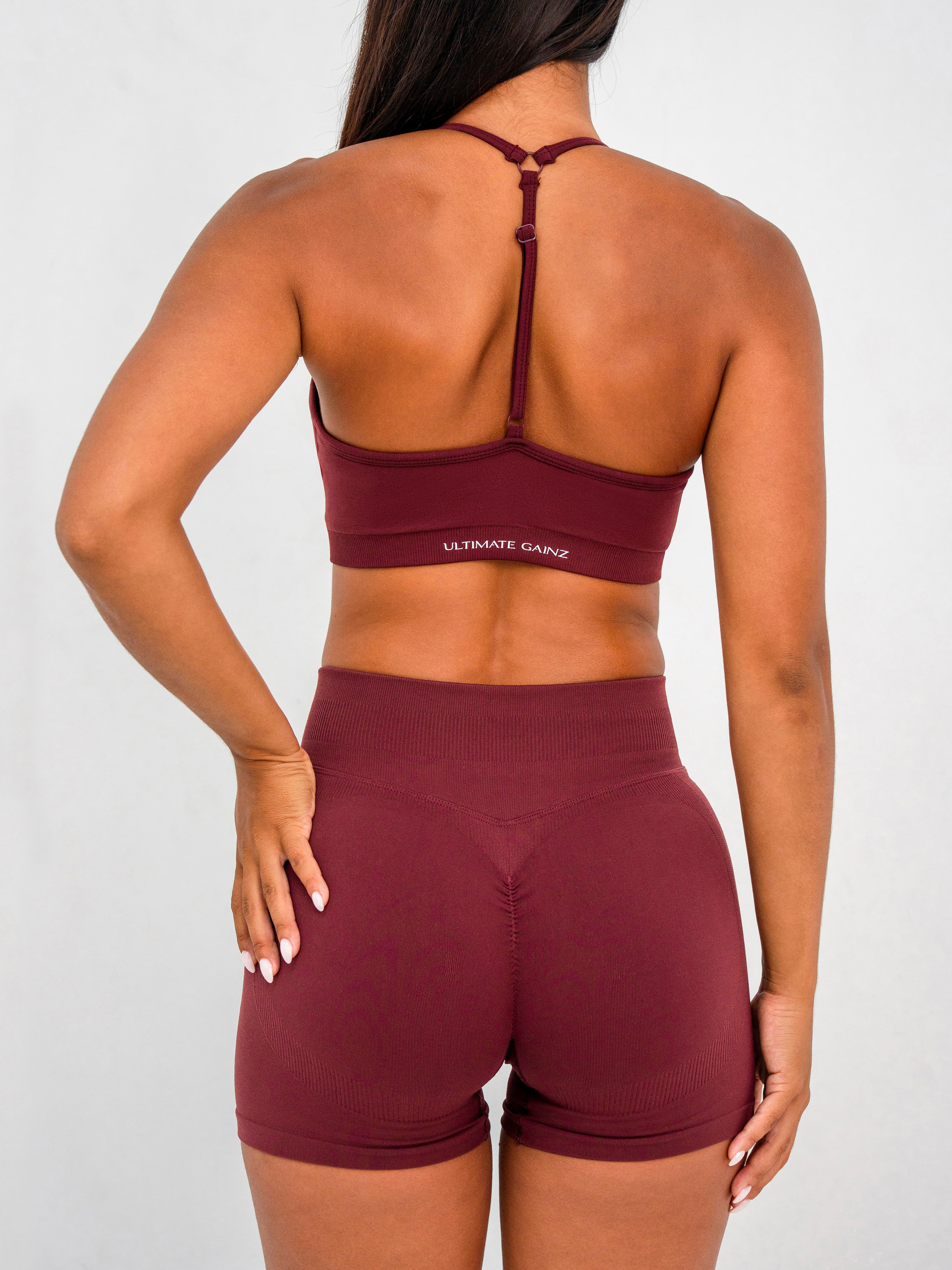 Luna | Premium Seamless Scrunch Short - Wijnrood