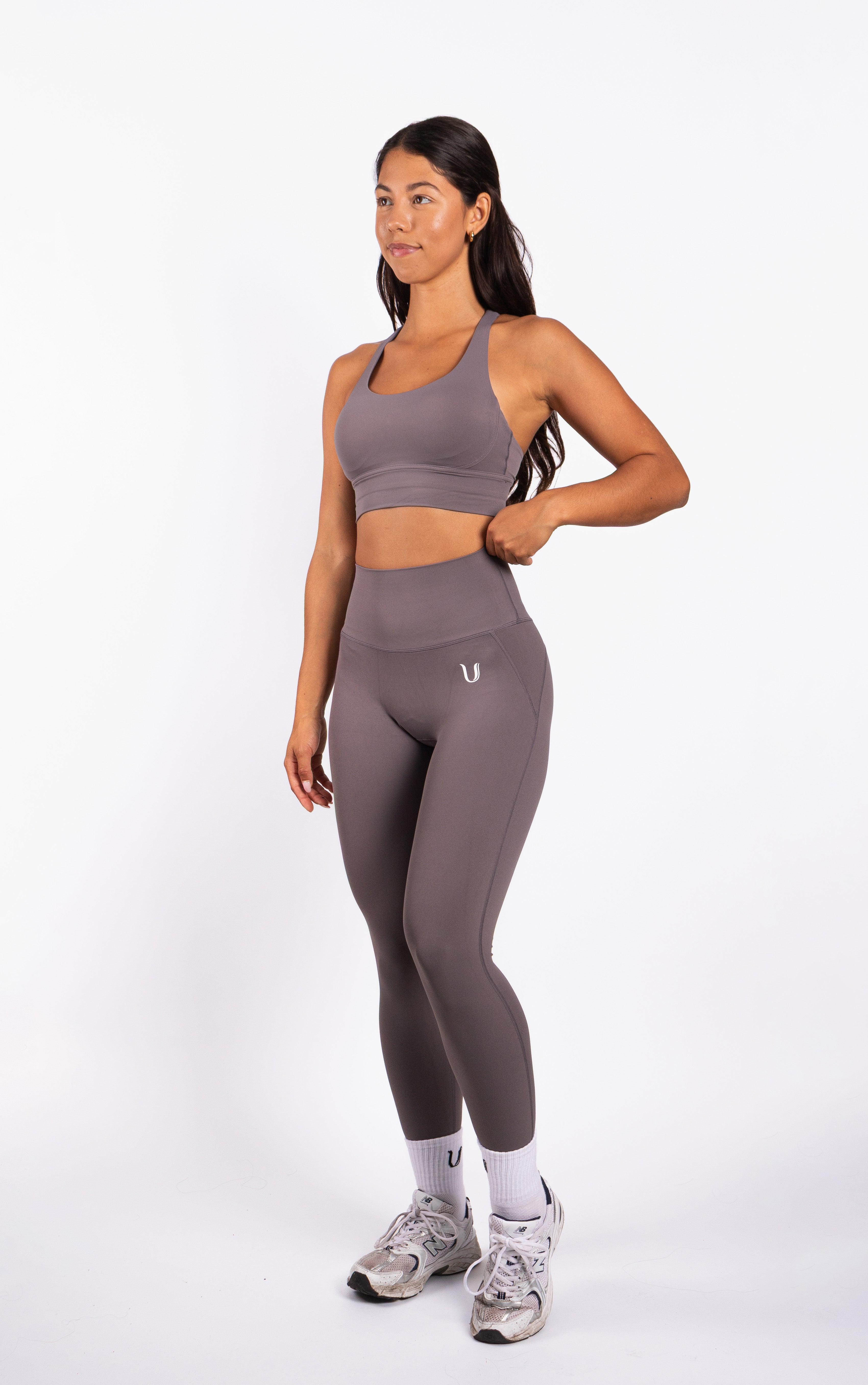 Kyra Performance Legging Grijs - Dames fitness kleding zijkant