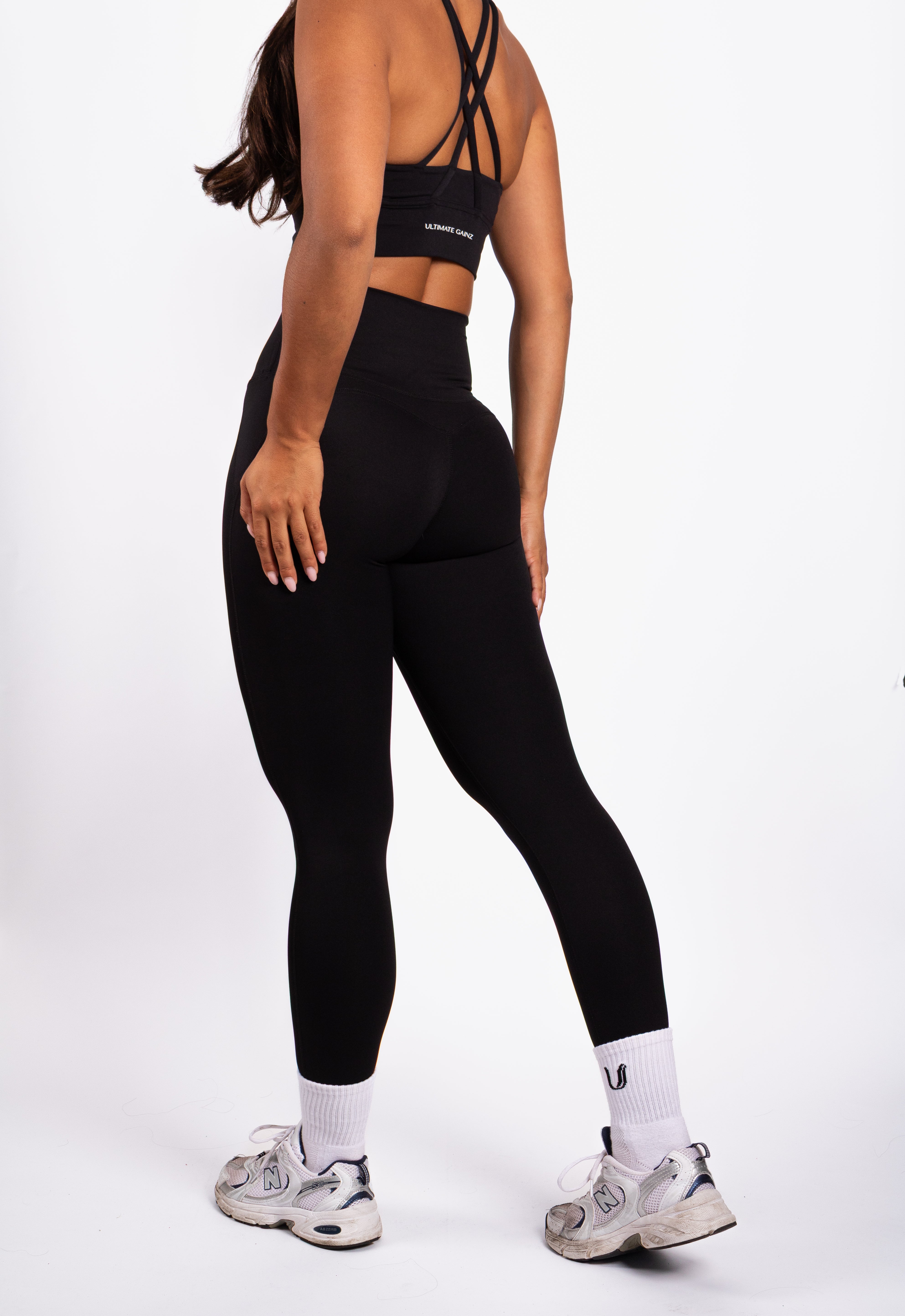 Kyra Performance Legging Zwart - Dames activewear detail
