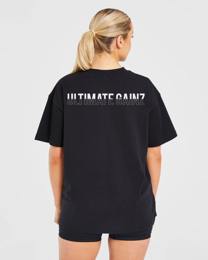 Ultimate Gainz | Oversized Shirt Unisex - Zwart