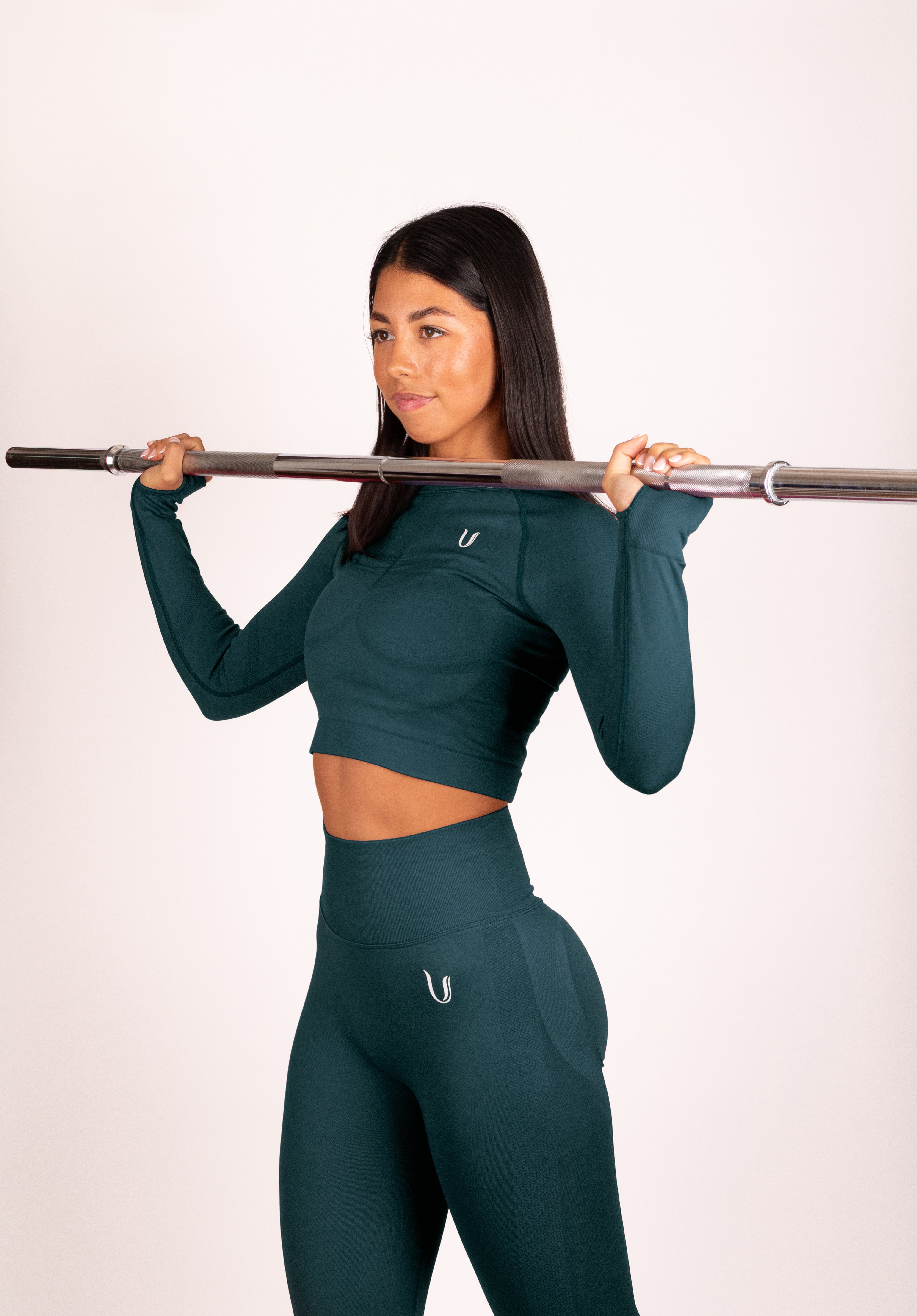 Leonie Lange Mouwen Top Shirt Blauwgroen - Dames sportkleding | Ultimate Gainz