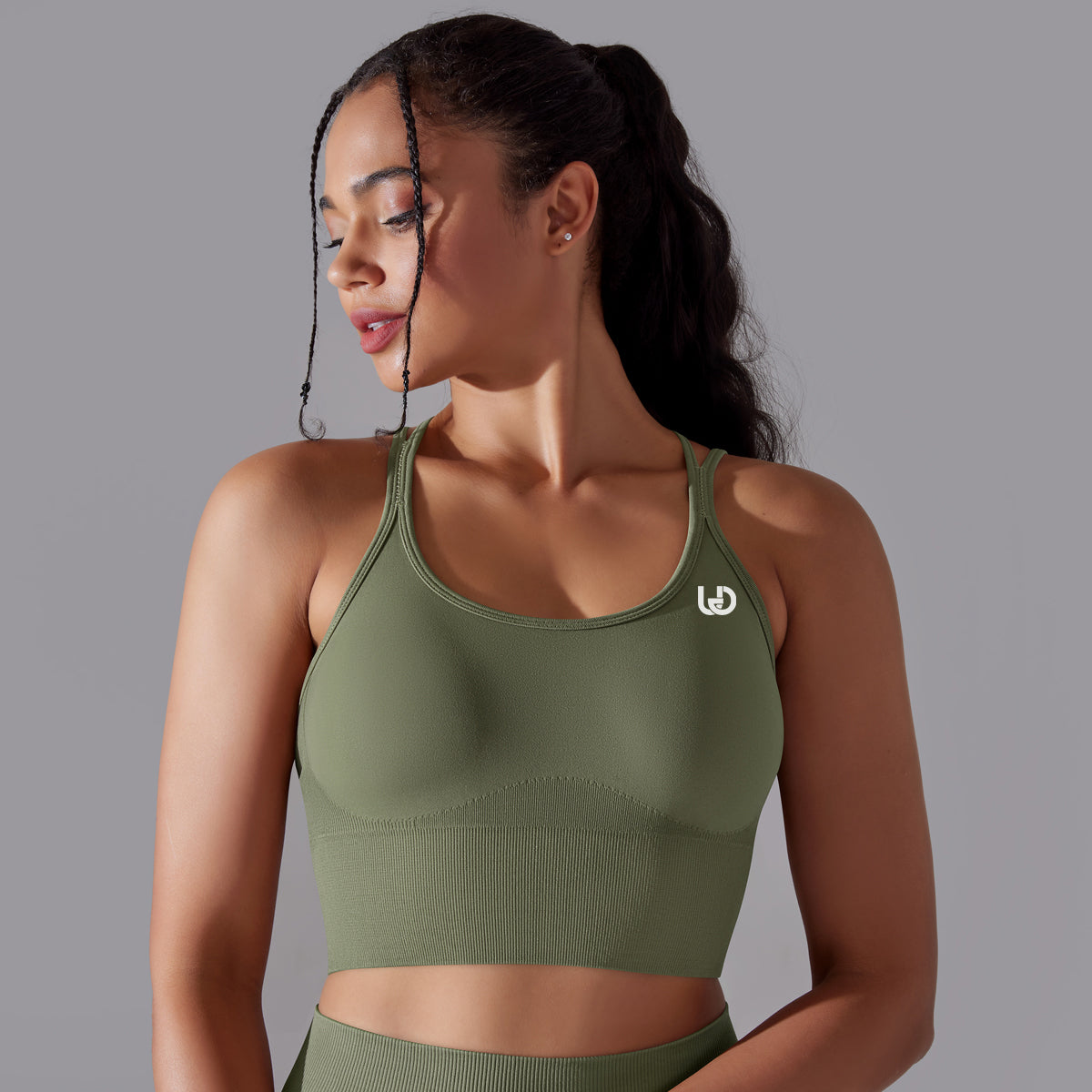 Daisy | Strap Sport Bra - GreenGray