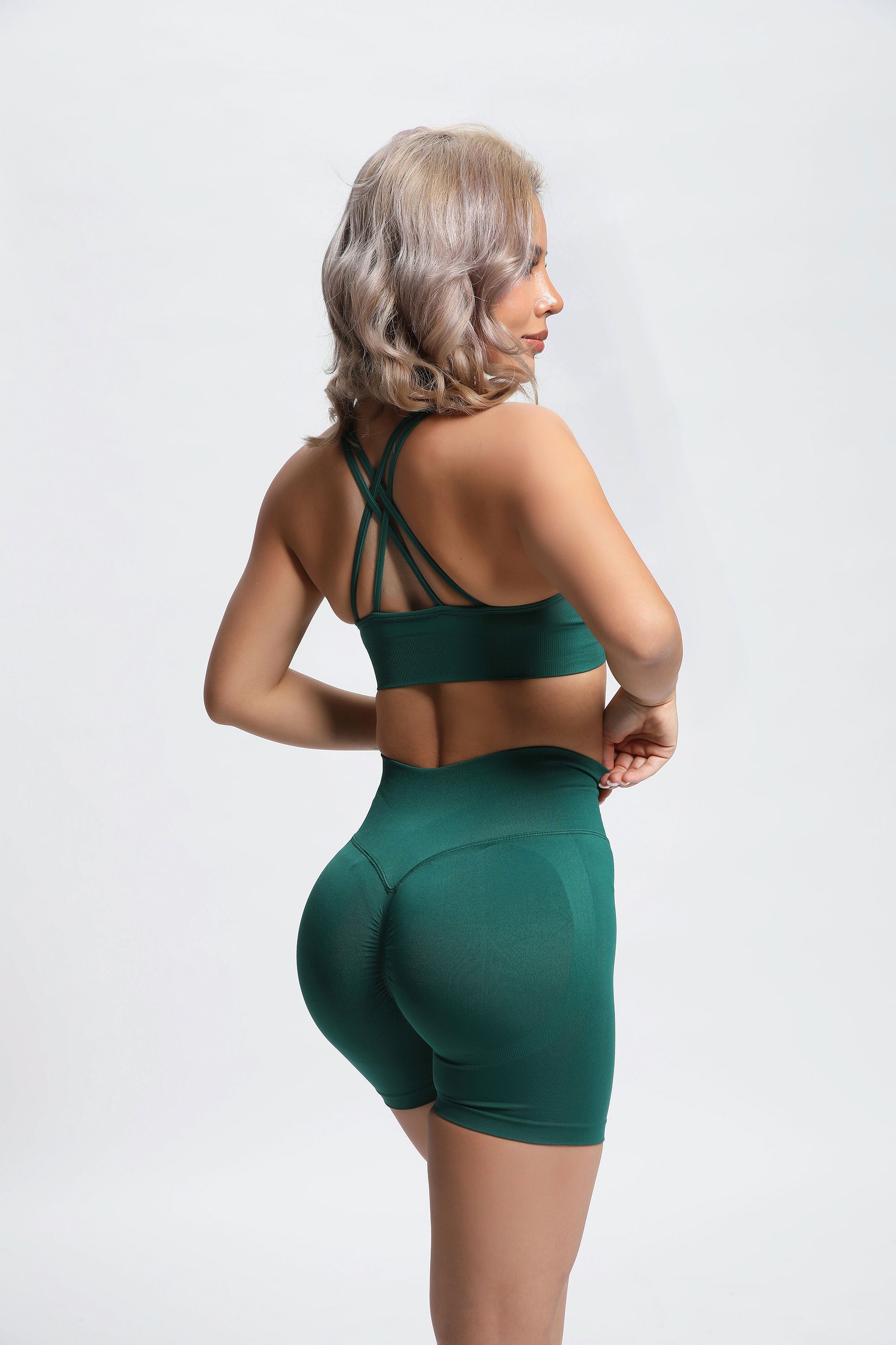 Olivia | Crossback Power Bra - Groen