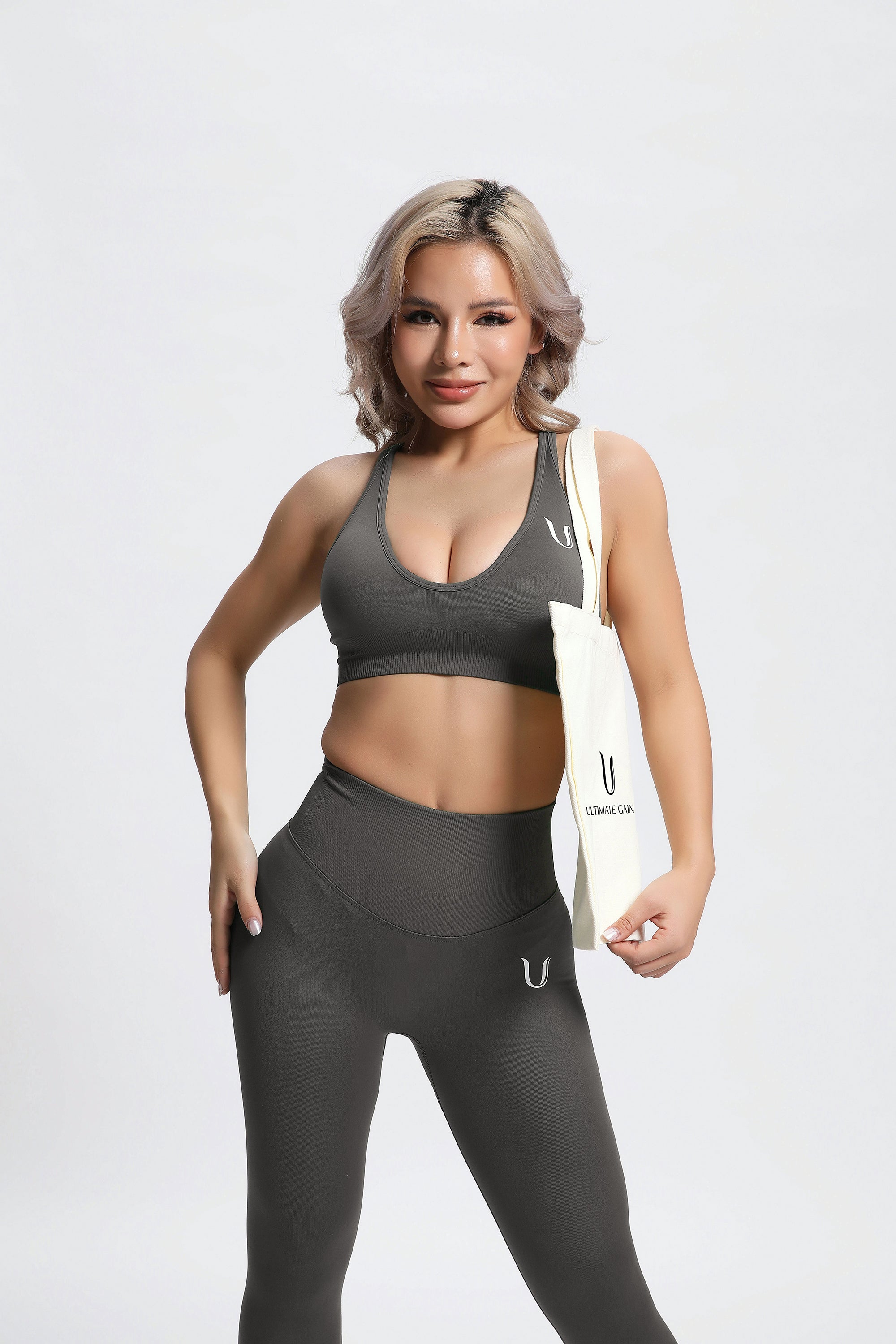 Olivia | Crossback Power Bra - Grijs