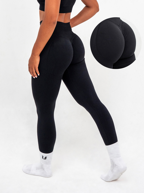 Luna | Premium Seamless Scrunch Legging - Zwart