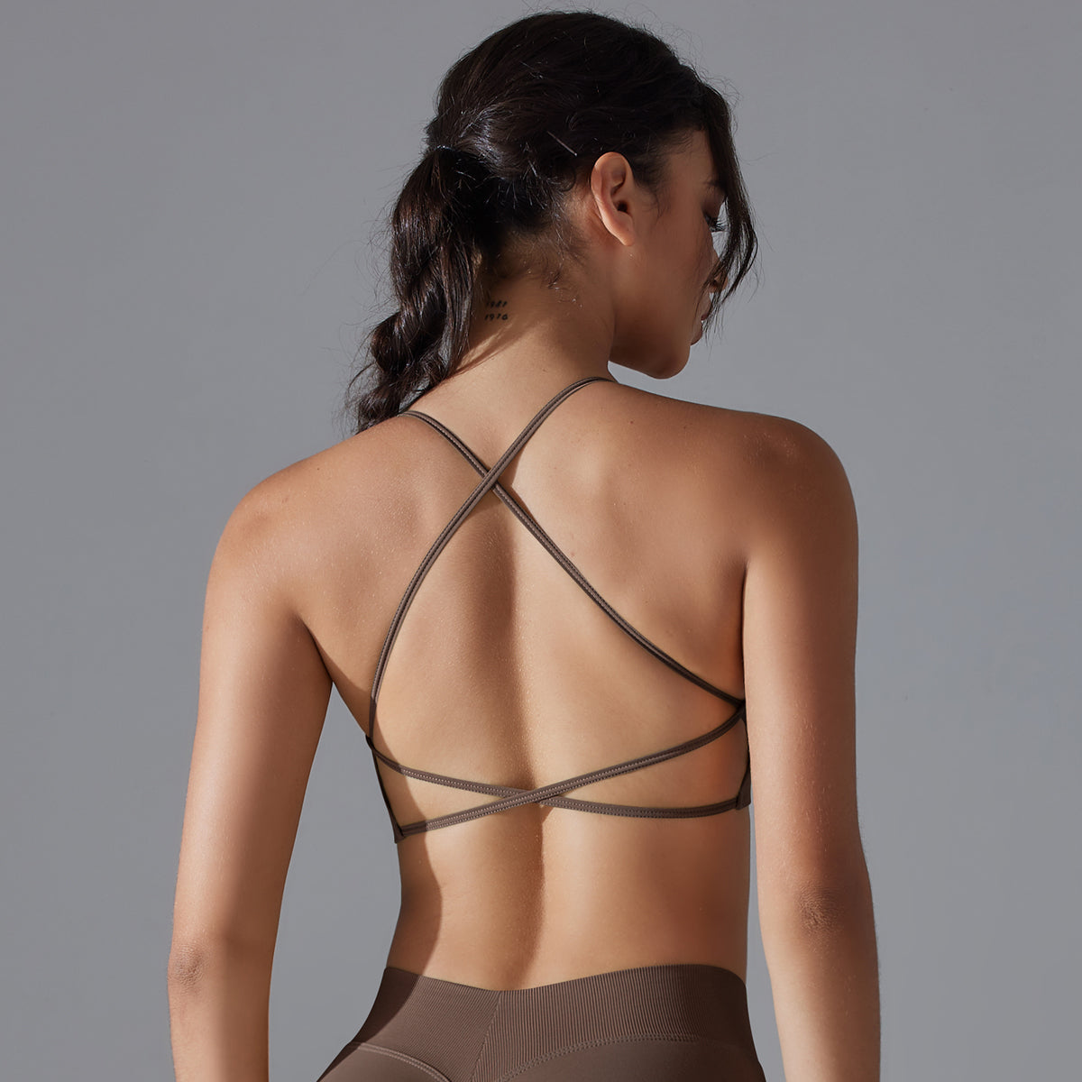 Mila | Strap Sports Bra - Brown