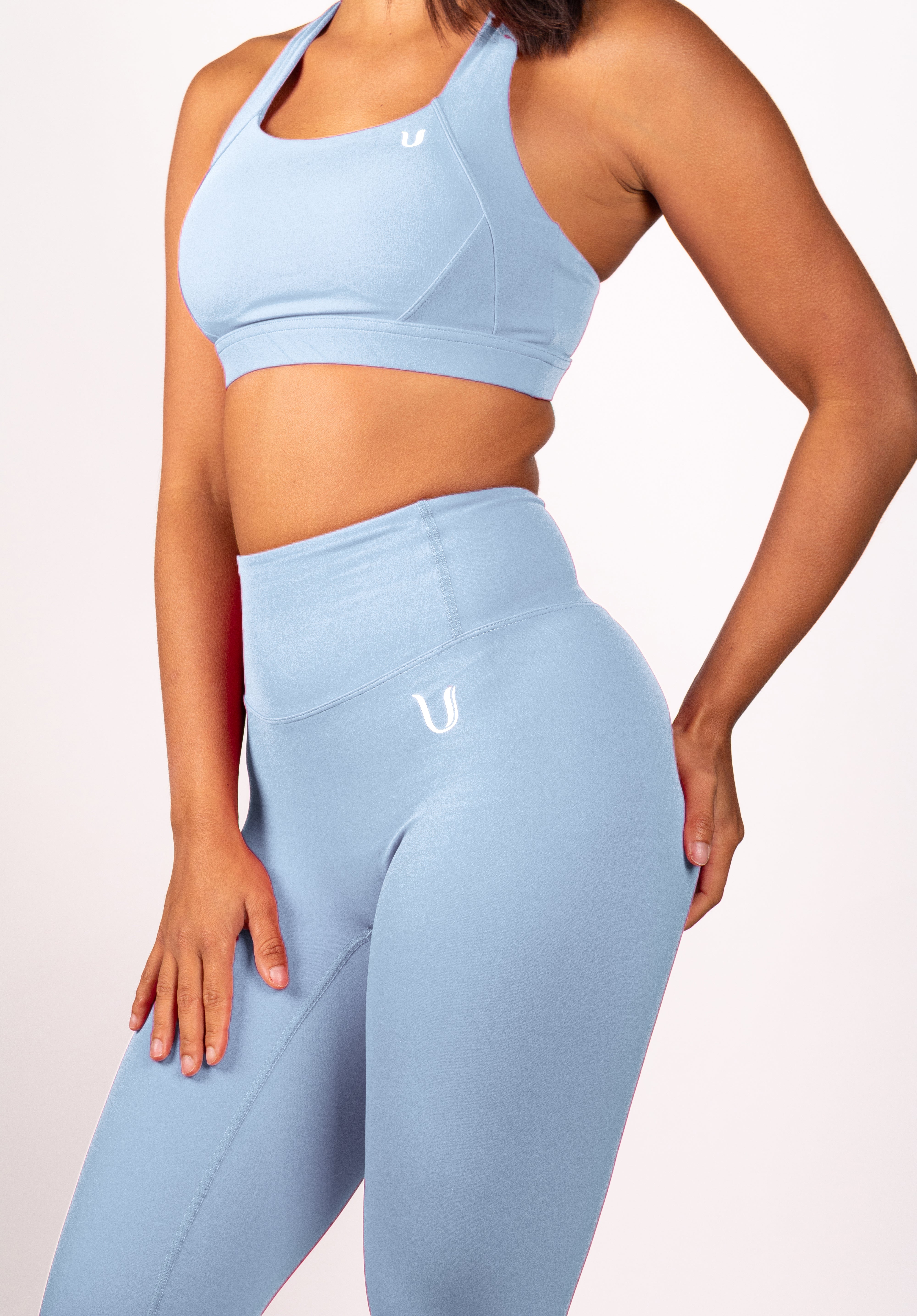 Lichtblauw met witte yoga legging I sportkleding Lichtblauw met witte yoga legging I sportkleding