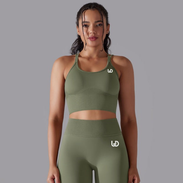 Daisy | Strap Sport Bra - GreenGray