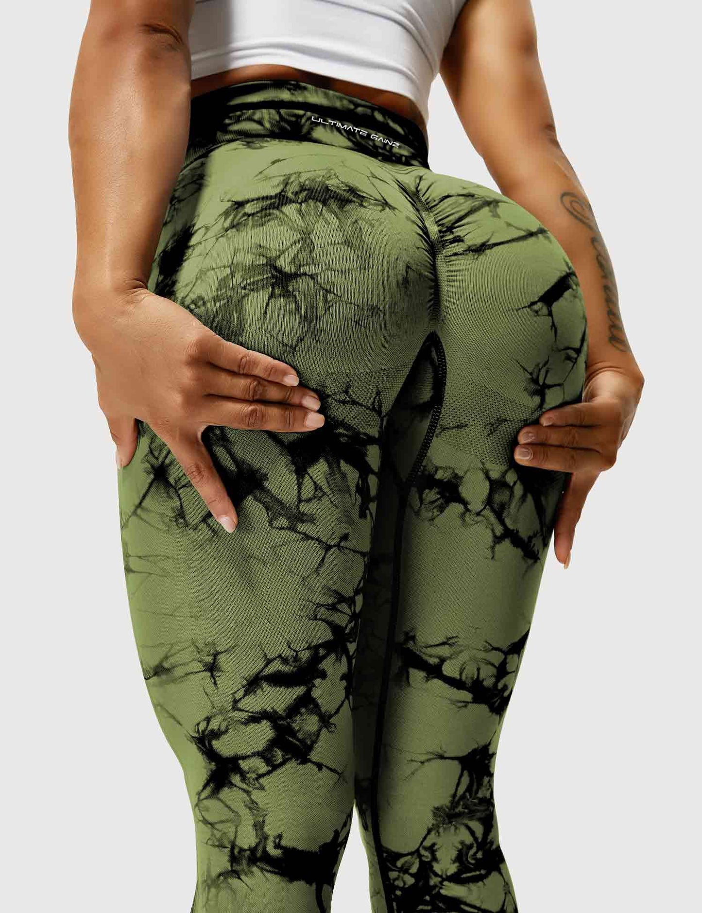 Apuntado | Legging Scrunch Tie Dye - Verde Oliva