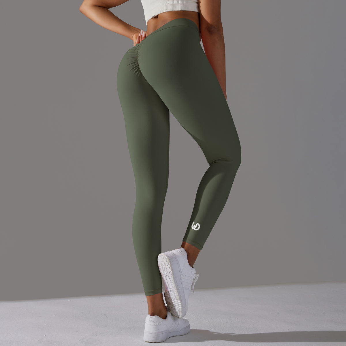 Emma | Legging Extra Scrunch - Verde Ejército