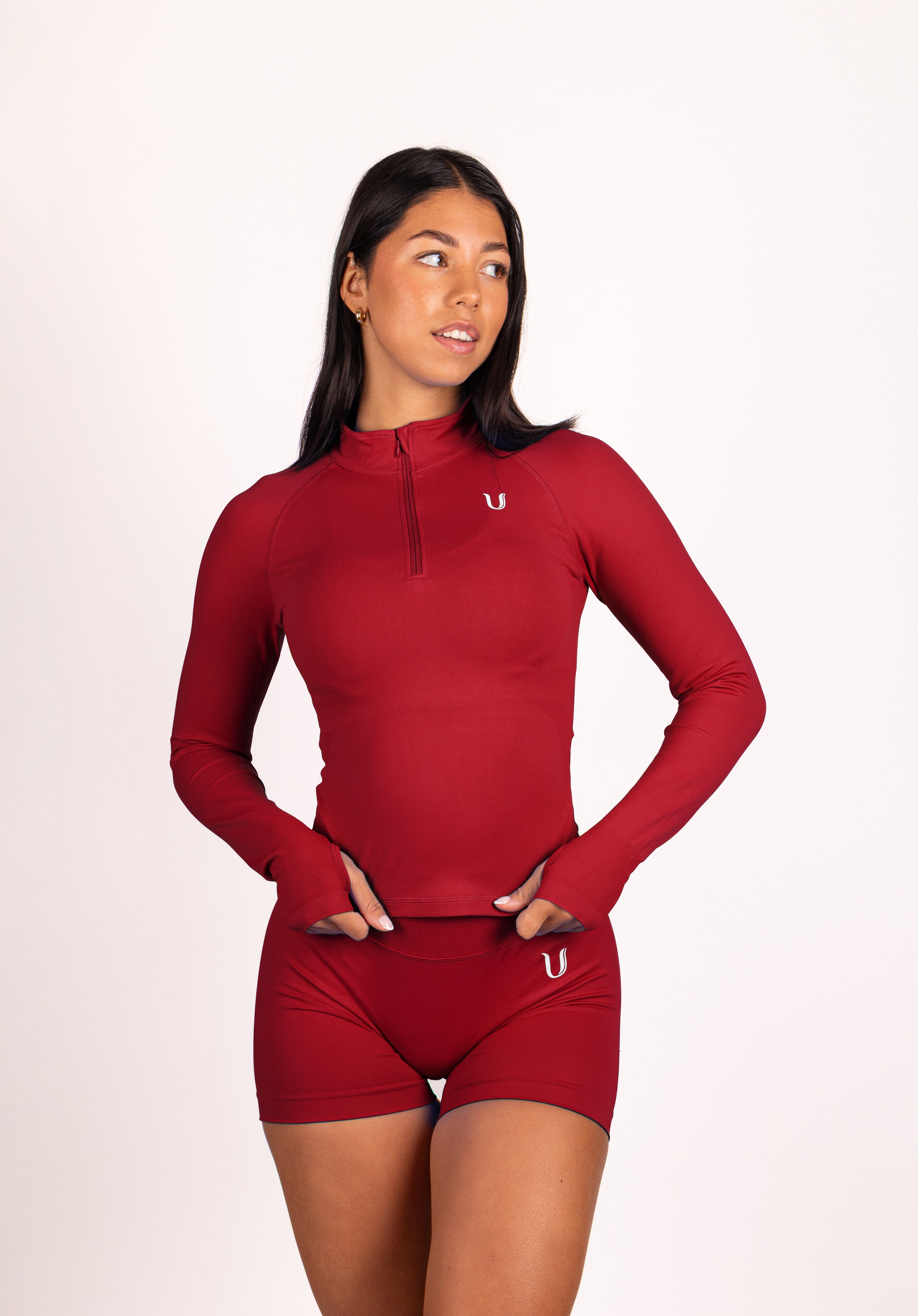 Beau Half Zip Lange Mouwen Top Rood - Dames sportkleding afbeelding 17