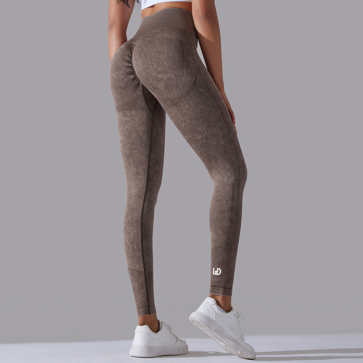 Jane | Legging Scrunch Patronen - Bruin