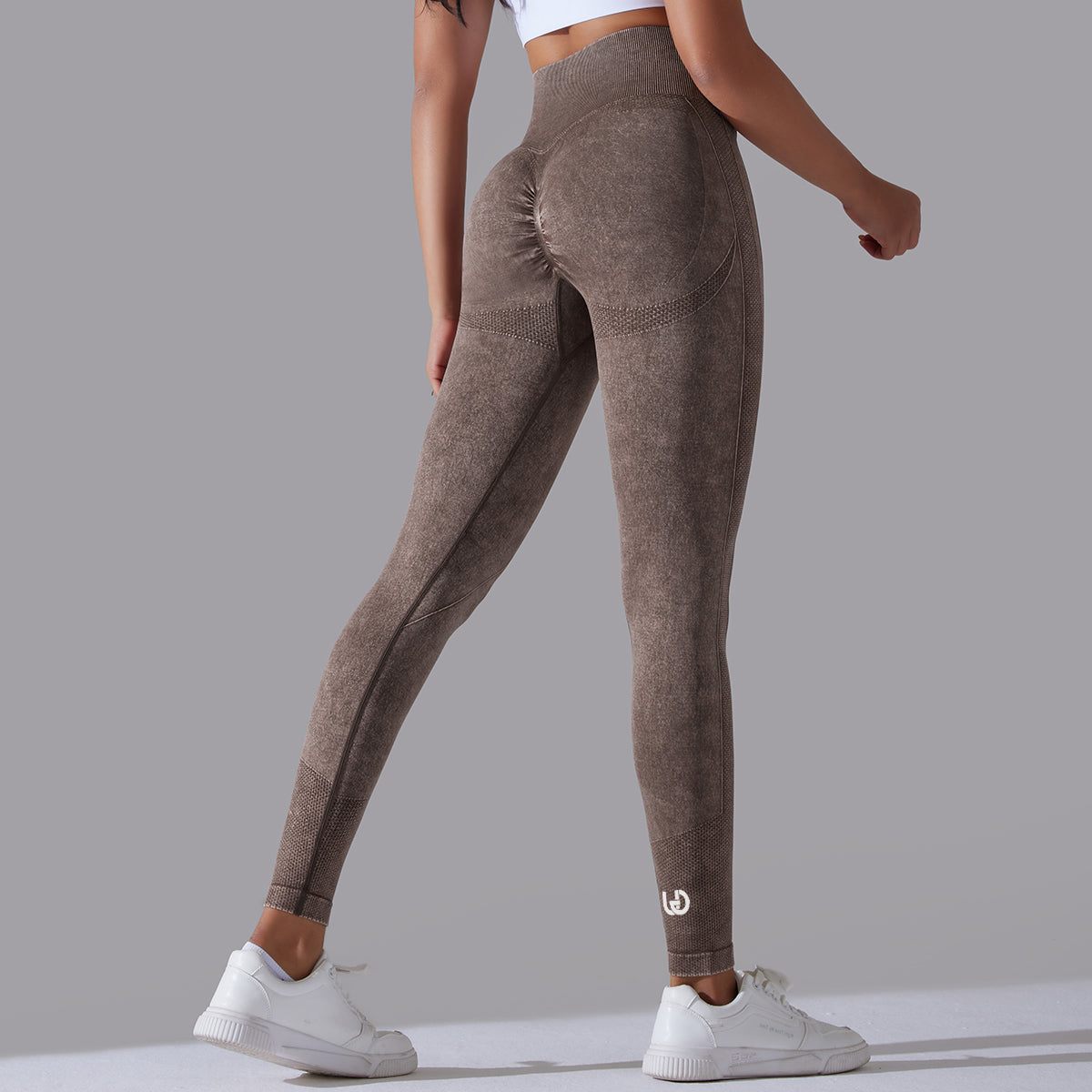 Jane | Legging Scrunch Patronen - Bruin