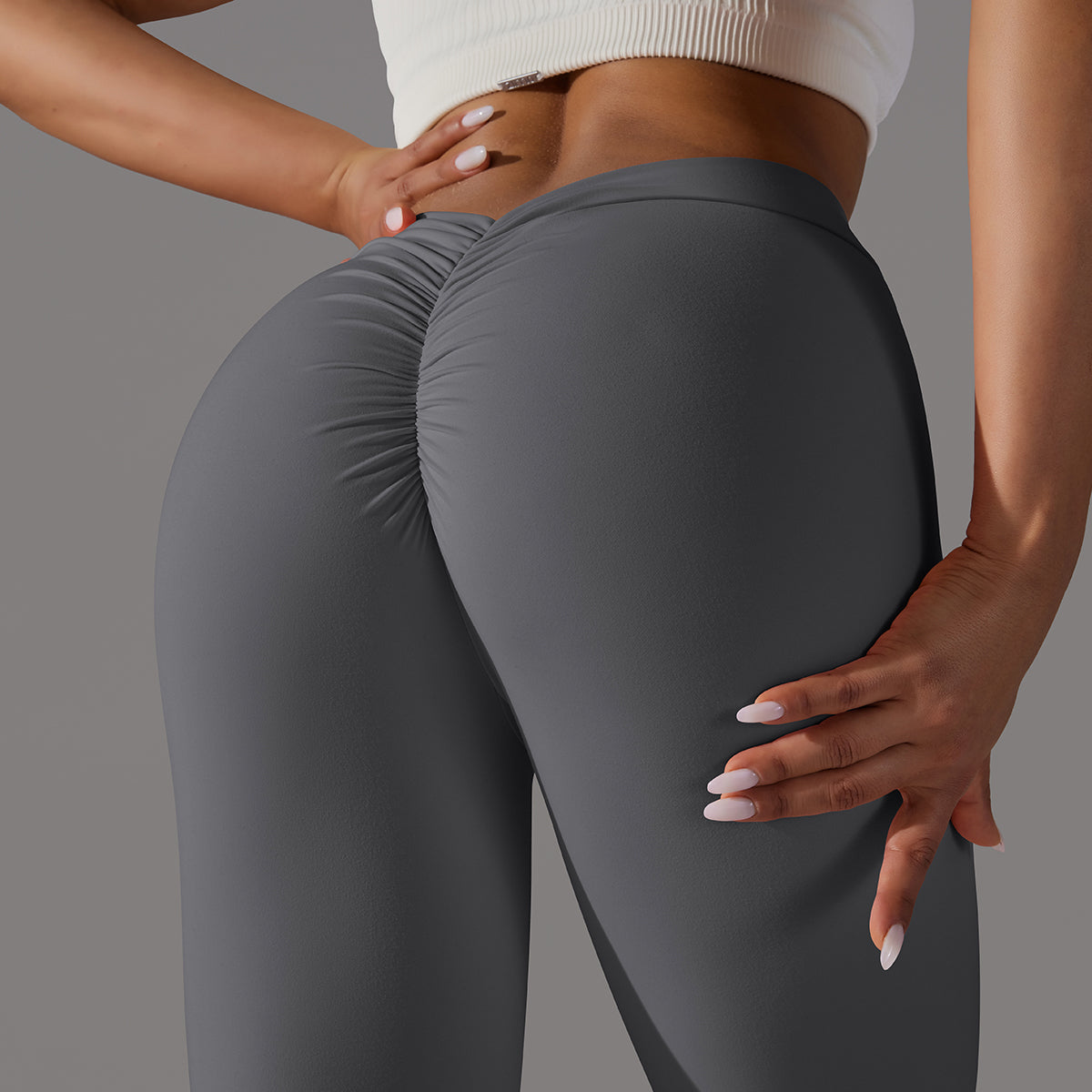 Emma | Leggings Extra Scrunch - Gris Oscuro