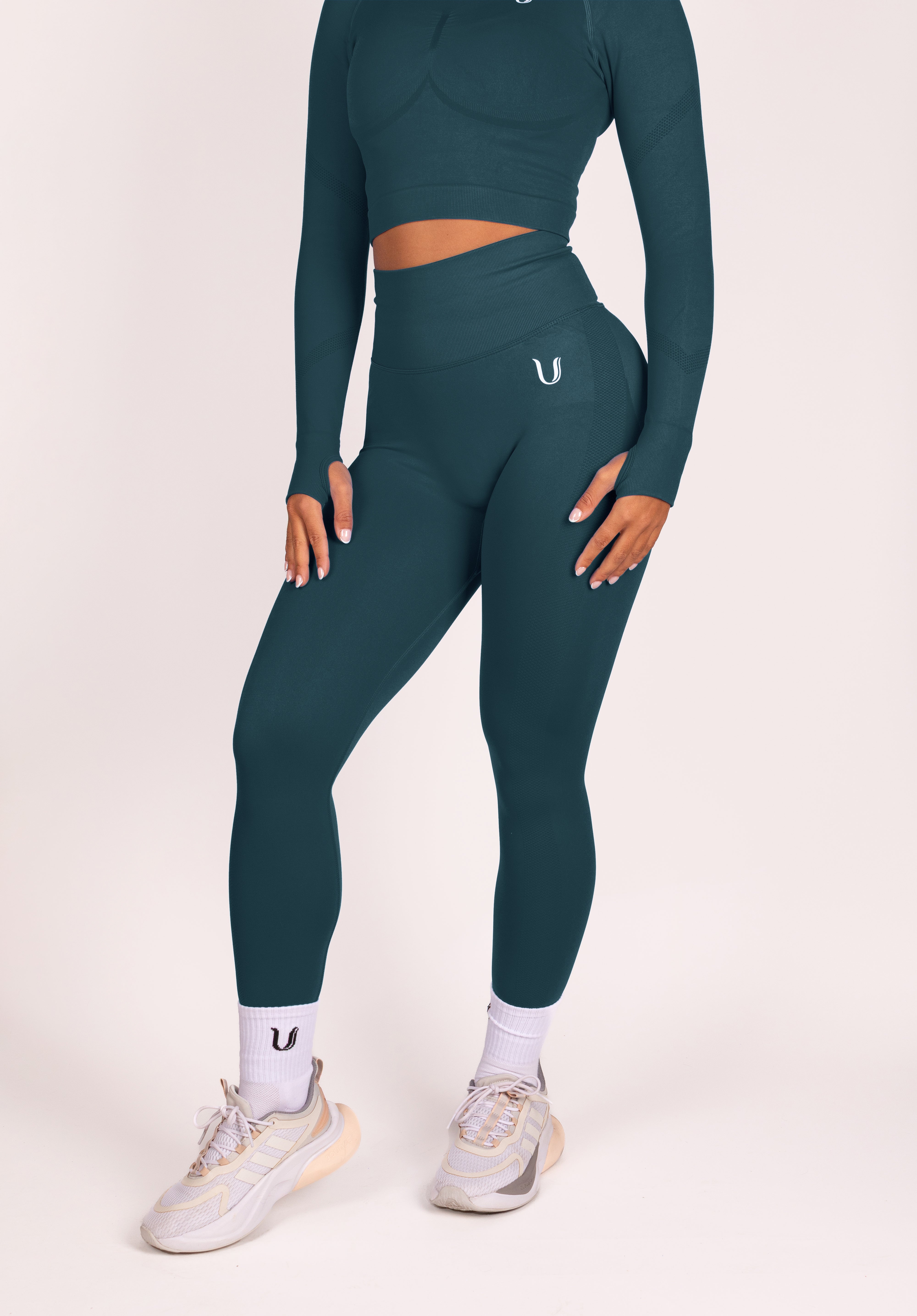 Leonie Set Lang Blauwgroen - Dames sportkleding | Ultimate Gainz