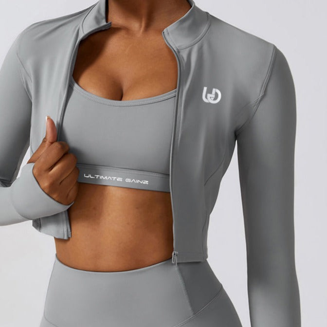 Hailey | Long Sleeve Top - LightGray