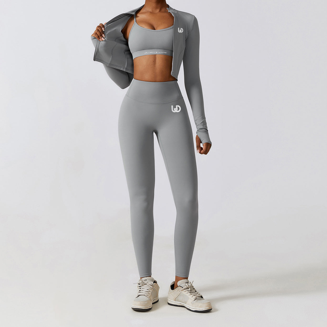 Hailey Set | Lange Arm Top Legging - Lichtgrijs