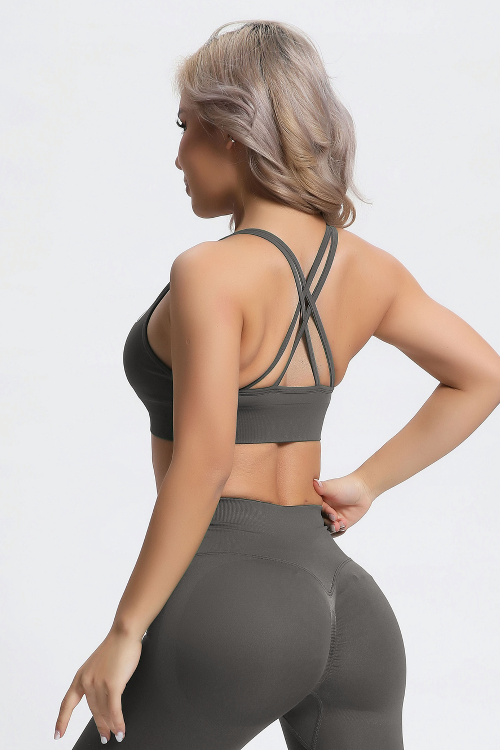 Olivia | Crossback Power Bra - Grijs