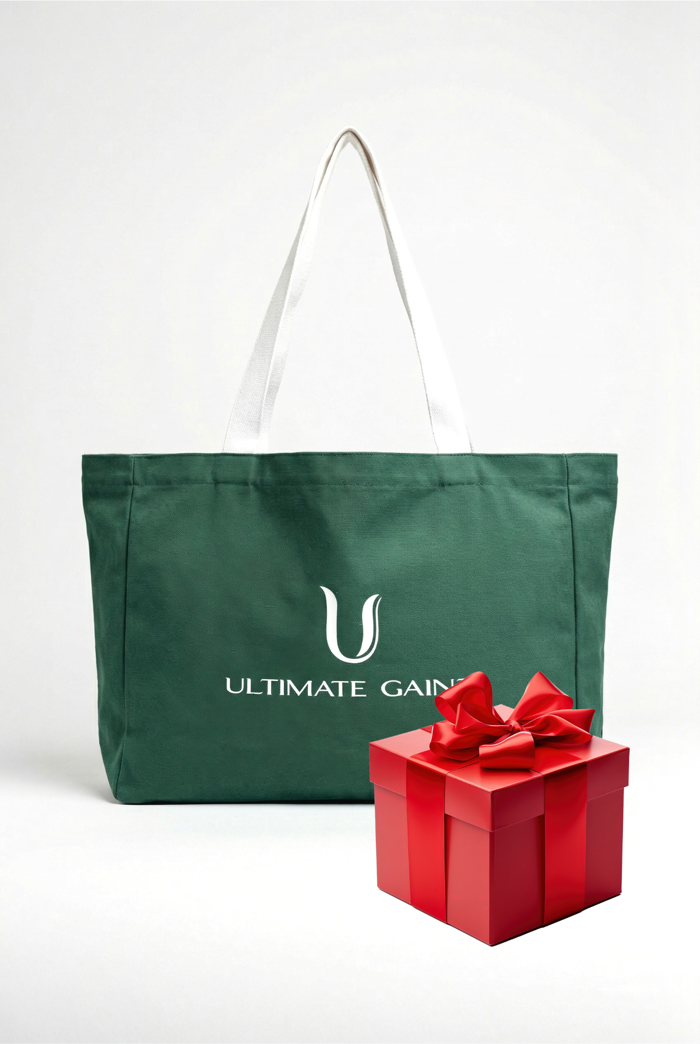Ultimate Gainz Signature Tote Bag + 1 Paar Sokken – Bosgroen