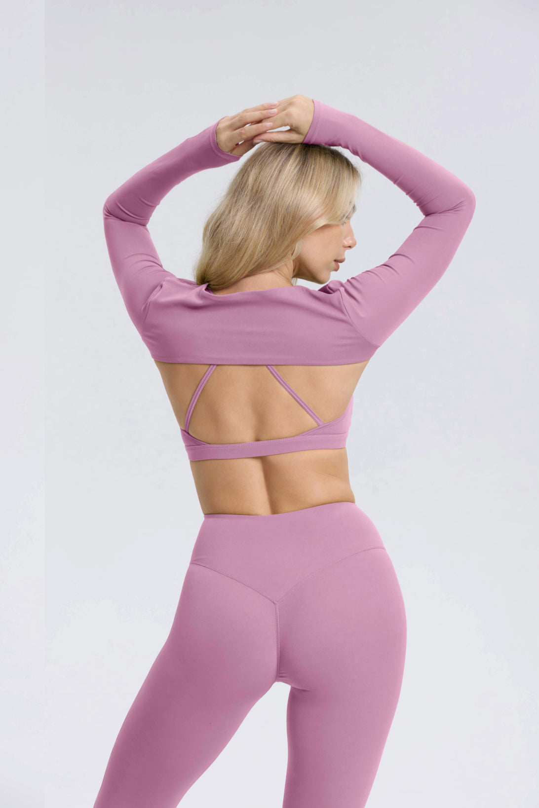 Hailey | Long Sleeve Crop Top - LightPurple