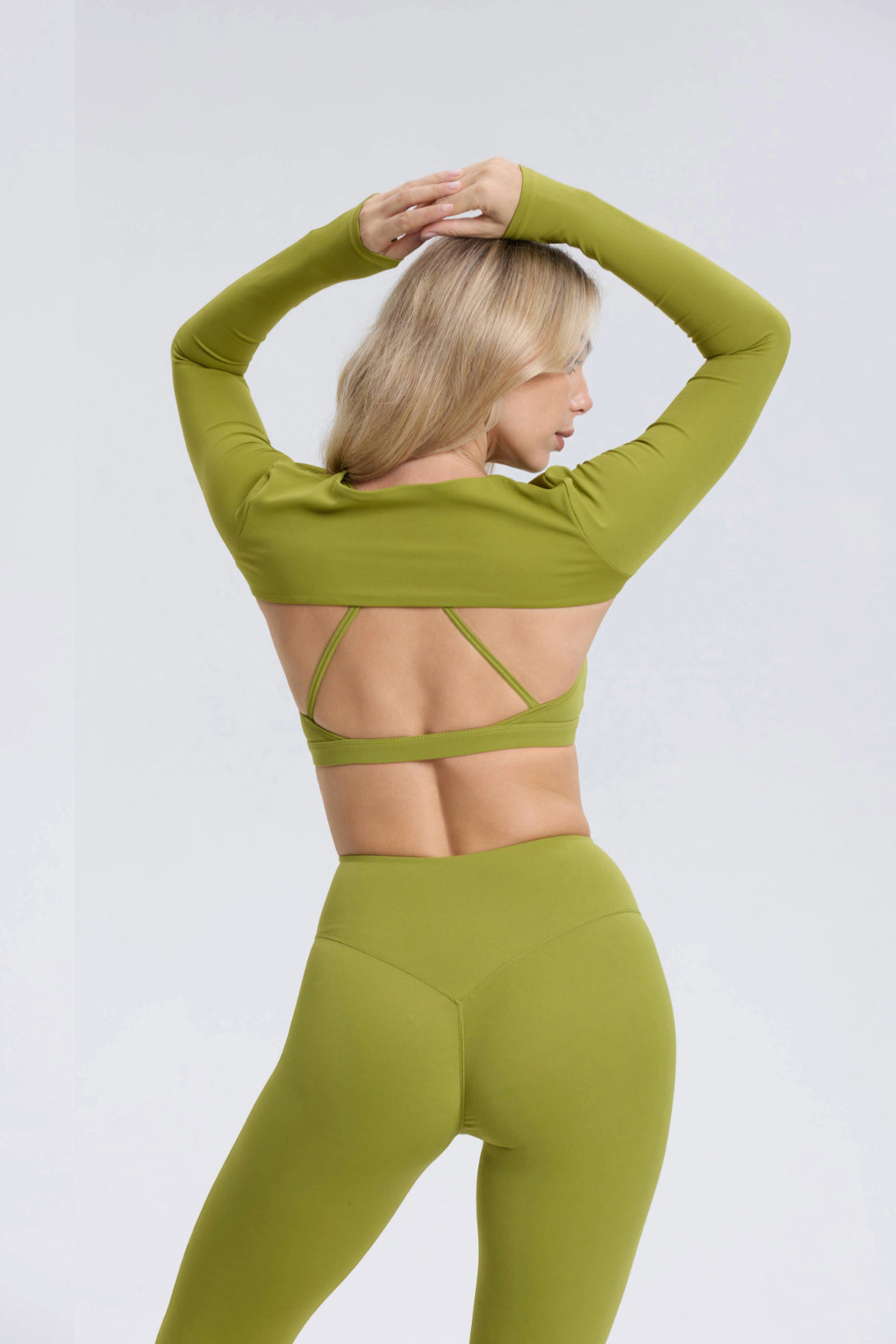 Hailey | Lange Mouwen Crop Top - Groen