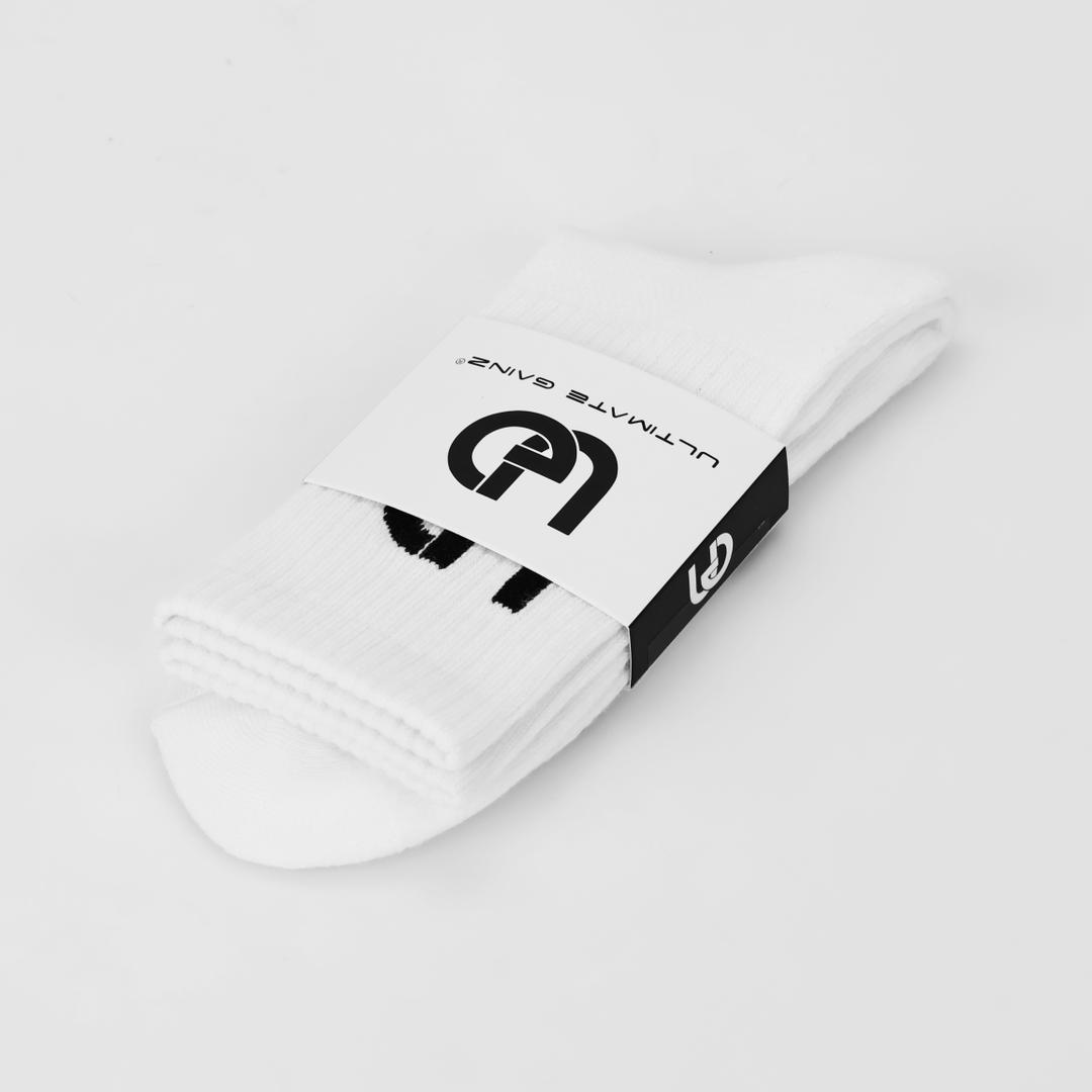 Ultimate Gainz - Performance Socken Unisex - Weiß 1 Paar